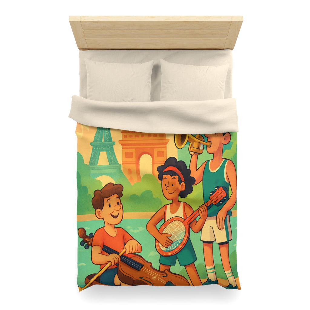 Housse de Couette Microfibre Illustration Unique Design Moderne Décoration Intérieure Raffinée