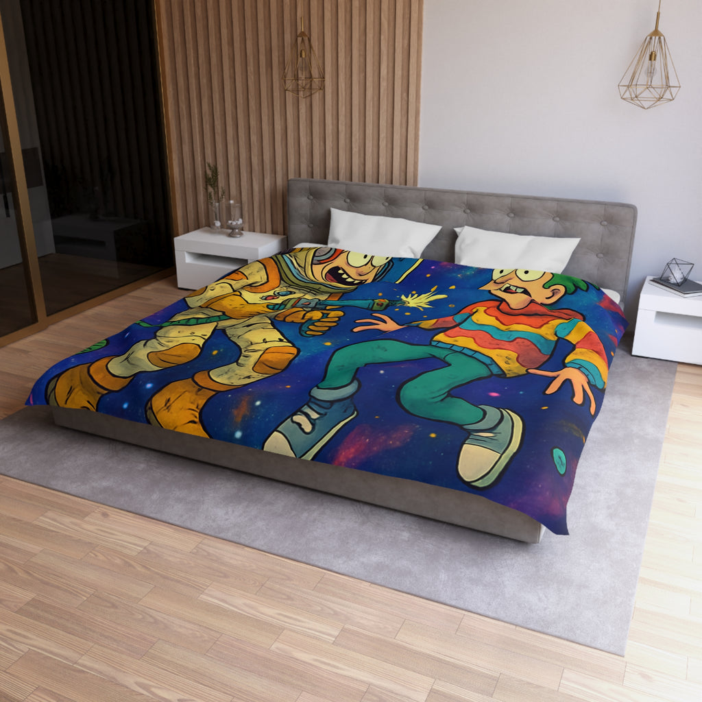 Housse de Couette Microfibre Design Artistique Moderne Décoration Chambre Confort Premium