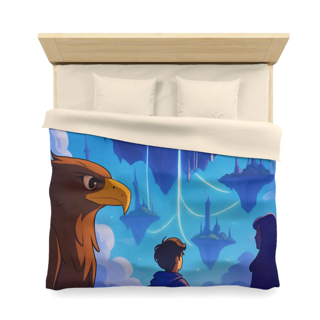 Épopée magique avec château flottant, ciel étoilé et créatures fabuleuses enchante une pièce