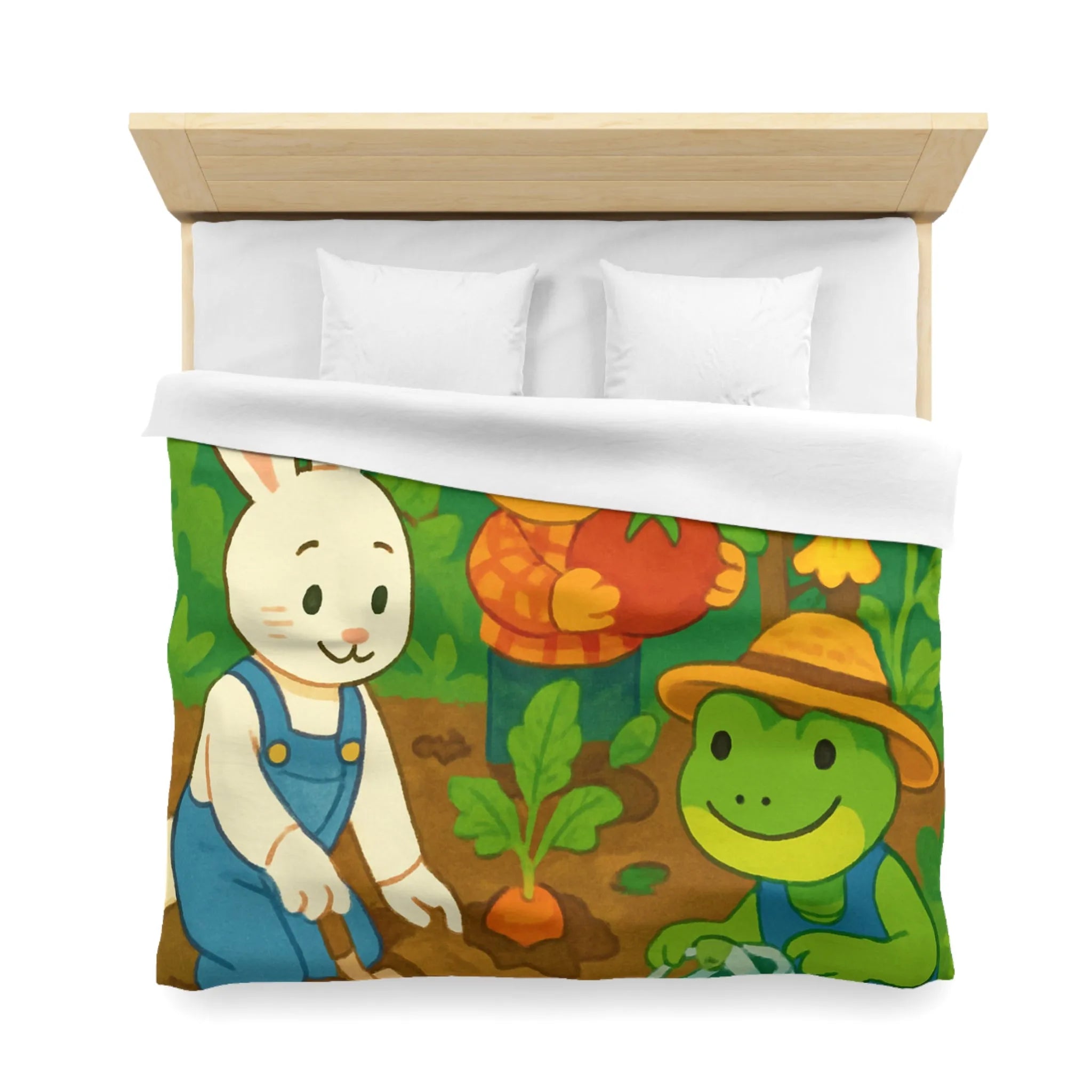 Housse de couette enfant avec animaux adorables jardiniers pour chambre thématique colorée