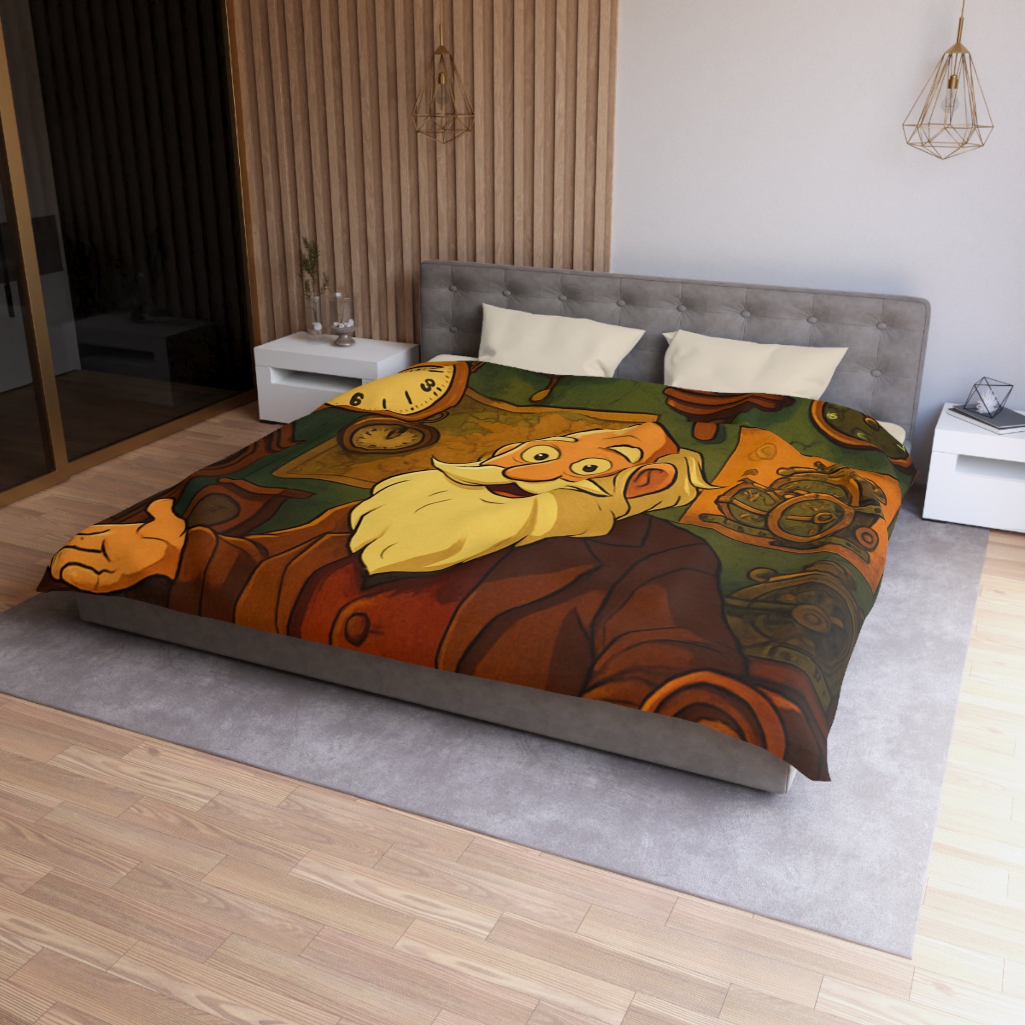 Housse de Couette Microfibre Illustration Unique Design Moderne Décoration Intérieure Raffinée