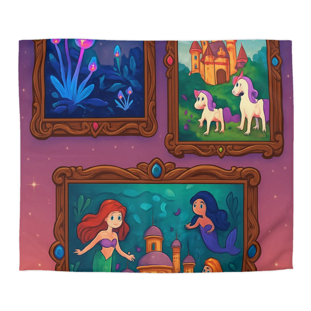 Housse de couette colorée inspirée de contes de fées avec motifs enchanteurs et magiques