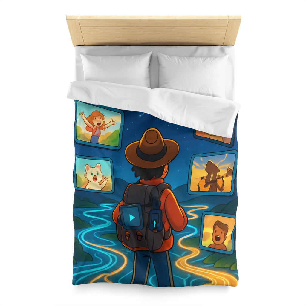 Housse de Couette Microfibre Illustration Unique Design Moderne Décoration Intérieure Raffinée