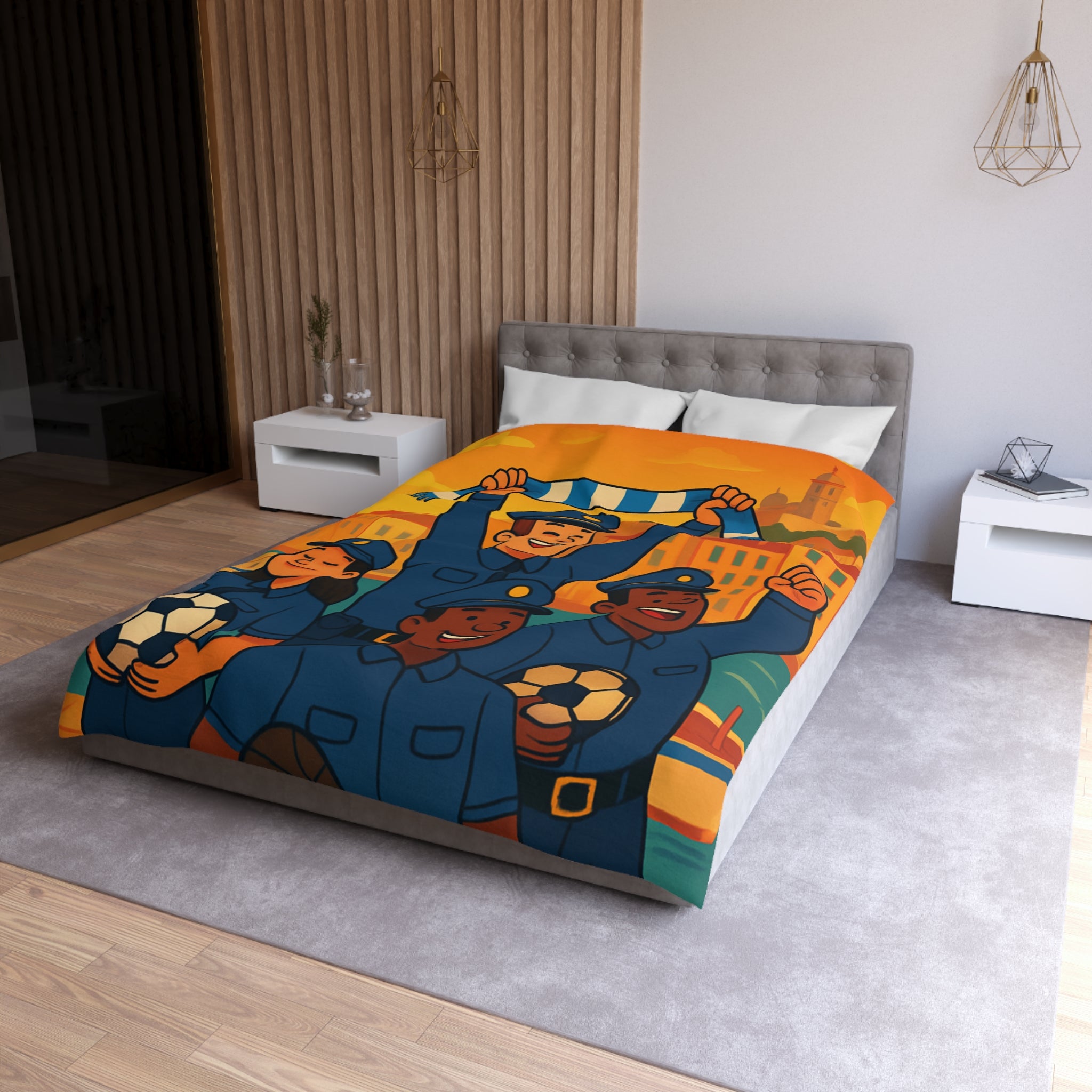 Housse de Couette Microfibre Illustration Unique Design Moderne Décoration Intérieure Raffinée