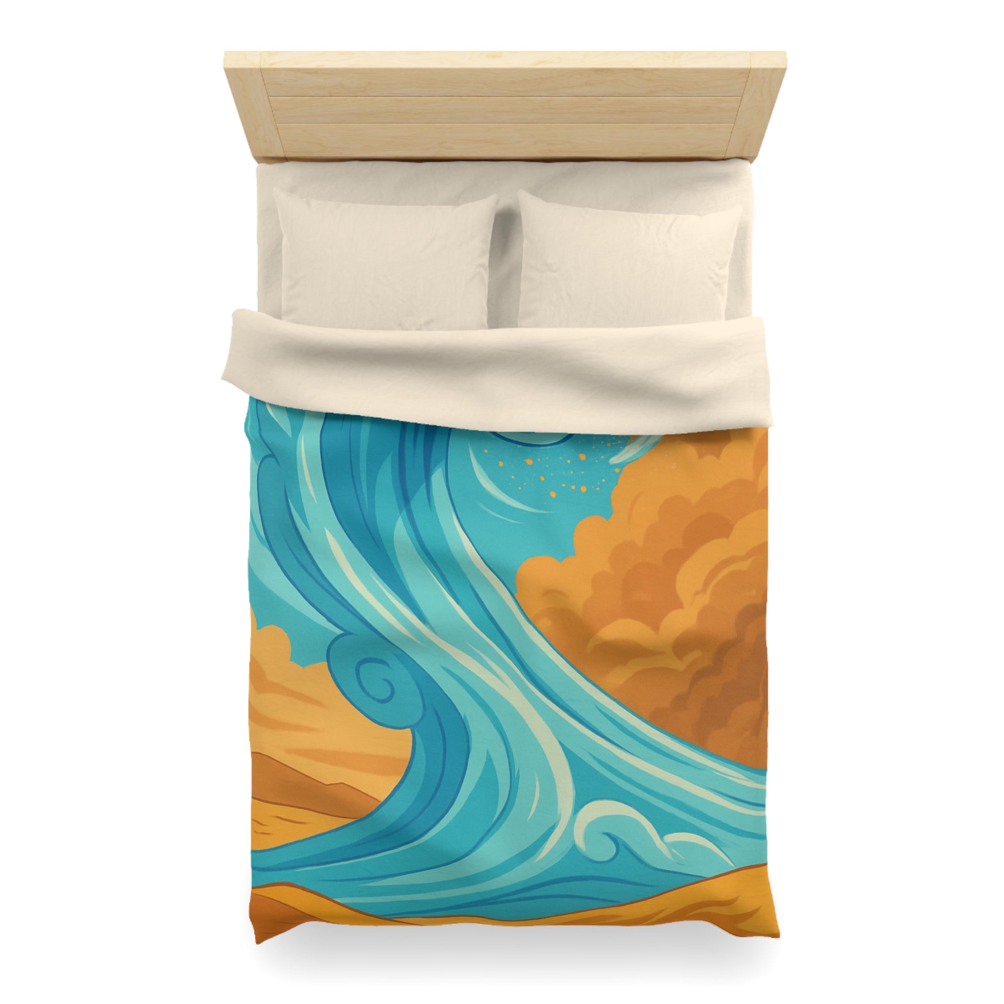 Magnifique houle turquoise dynamique avec désert doré pour chambre moderne et artistique