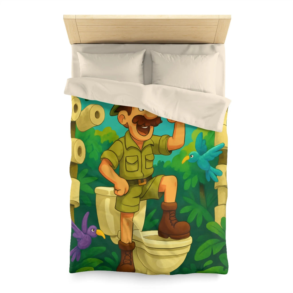 Housse de Couette Jungle Aventure avec Animaux aux Couleurs Vives et Drôle Explorateur