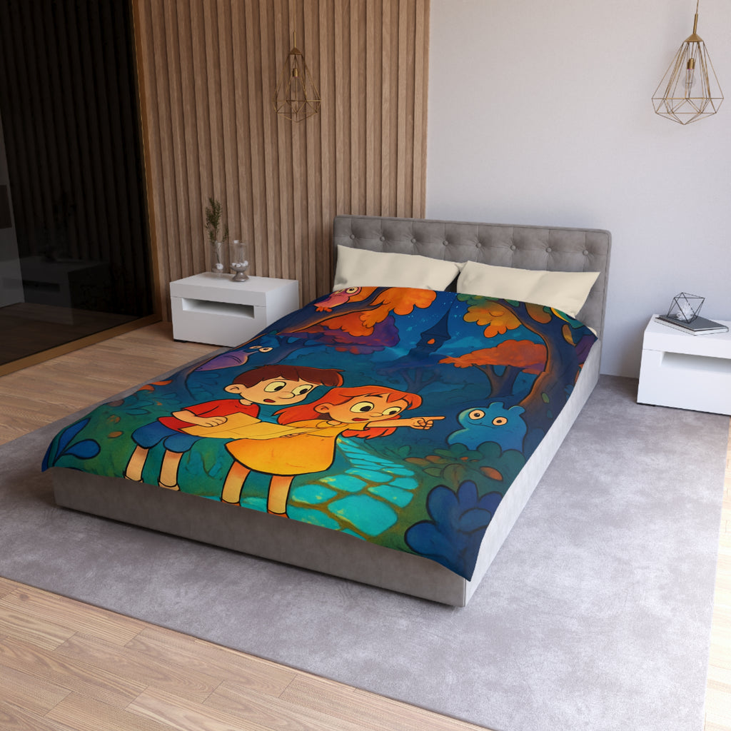 Housse de Couette Microfibre Illustration Unique Design Moderne Décoration Intérieure Raffinée