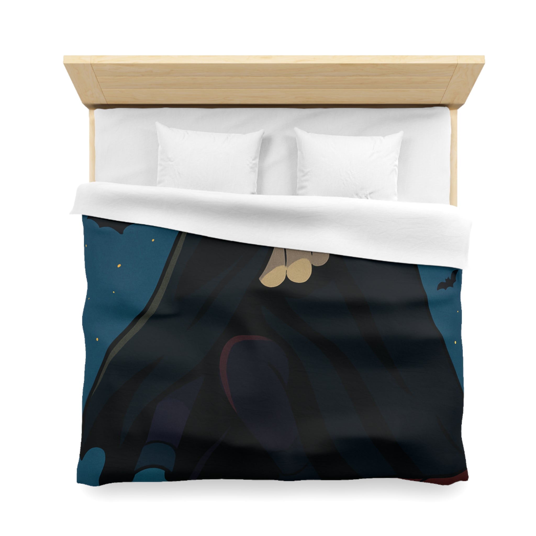 Masque Joker Coloré Sous Pleine Lune avec Chauves-Souris sur une Toiture Effrayante