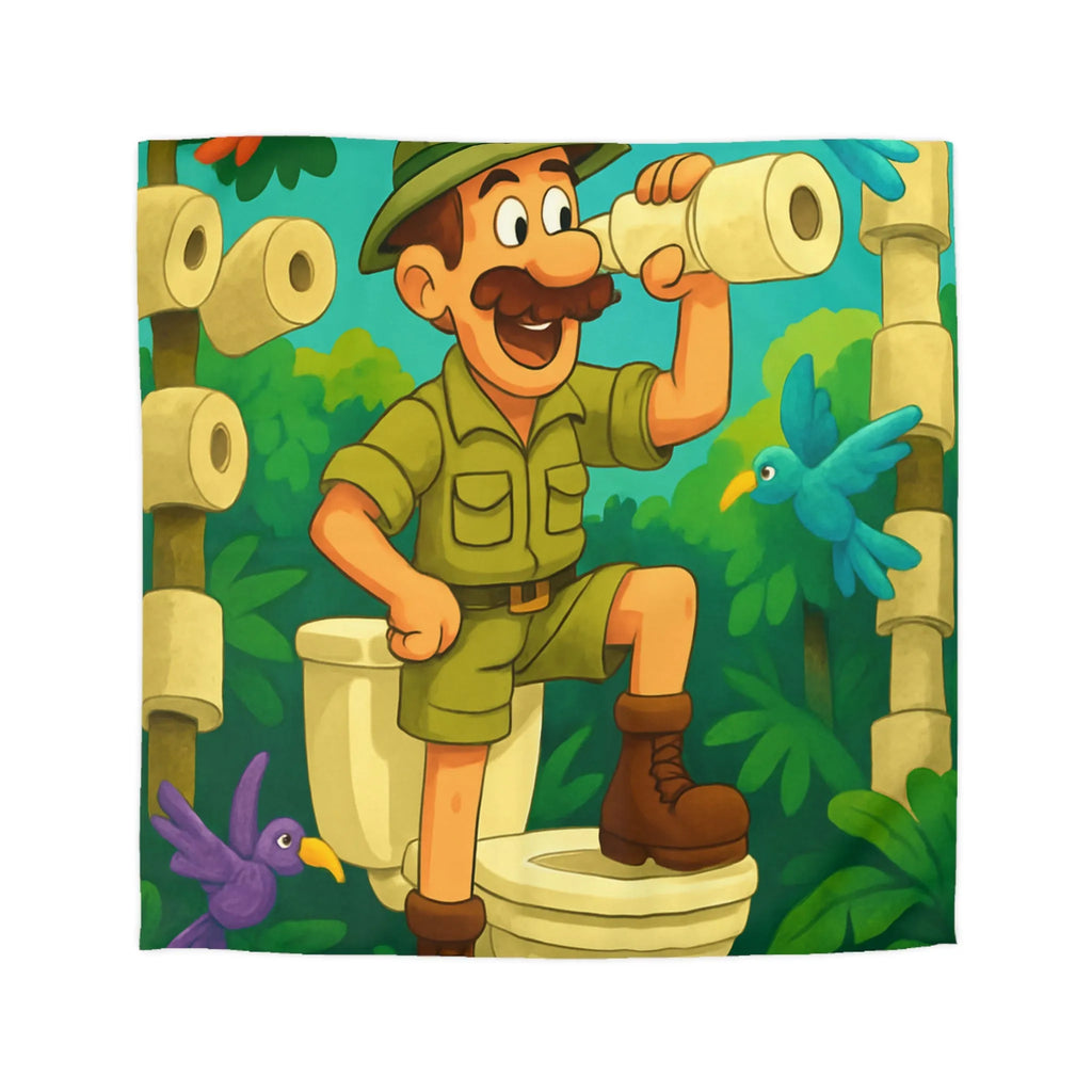 Housse de Couette Jungle Aventure avec Animaux aux Couleurs Vives et Drôle Explorateur