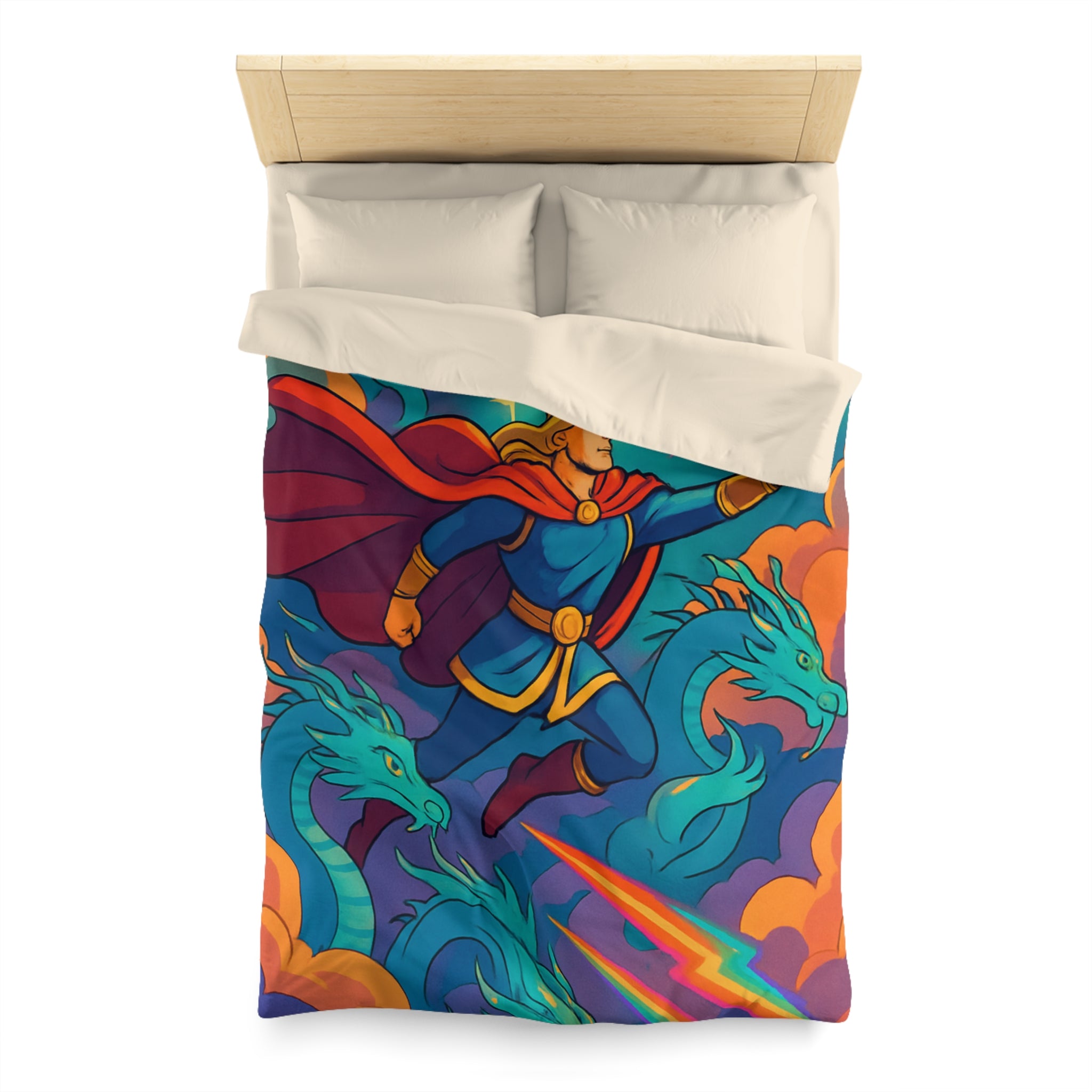 Housse de Couette Microfibre Motif Créatif Original Style Contemporain Chambre Élégante