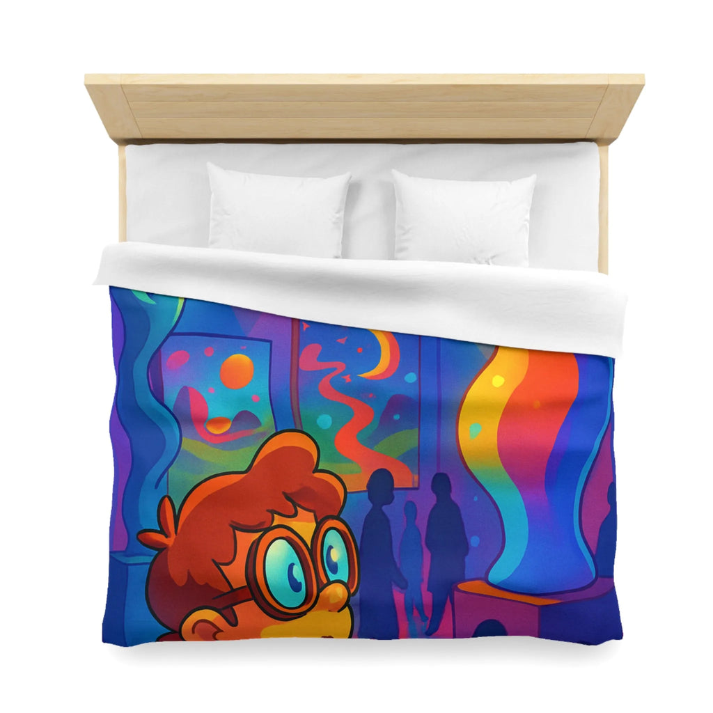 Housse de Couette Colorée Inspirée d'une Galerie d'Art Moderne avec Lumières Vives