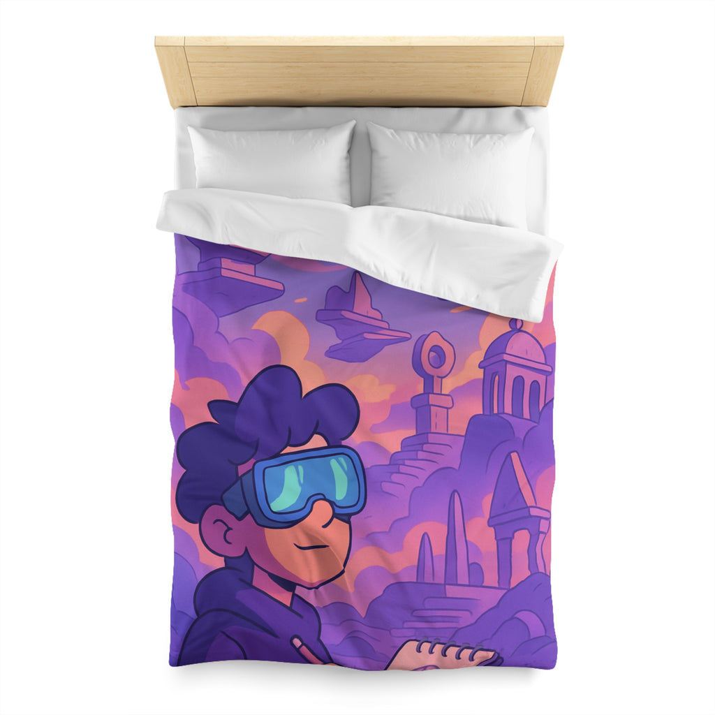 Housse de Couette Microfibre Design Artistique Moderne Décoration Chambre Confort Premium