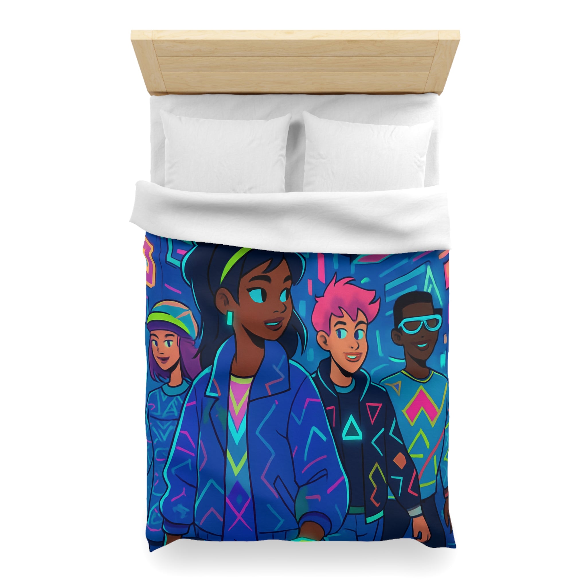 Housse de Couette Microfibre Illustration Unique Design Moderne Décoration Intérieure Raffinée