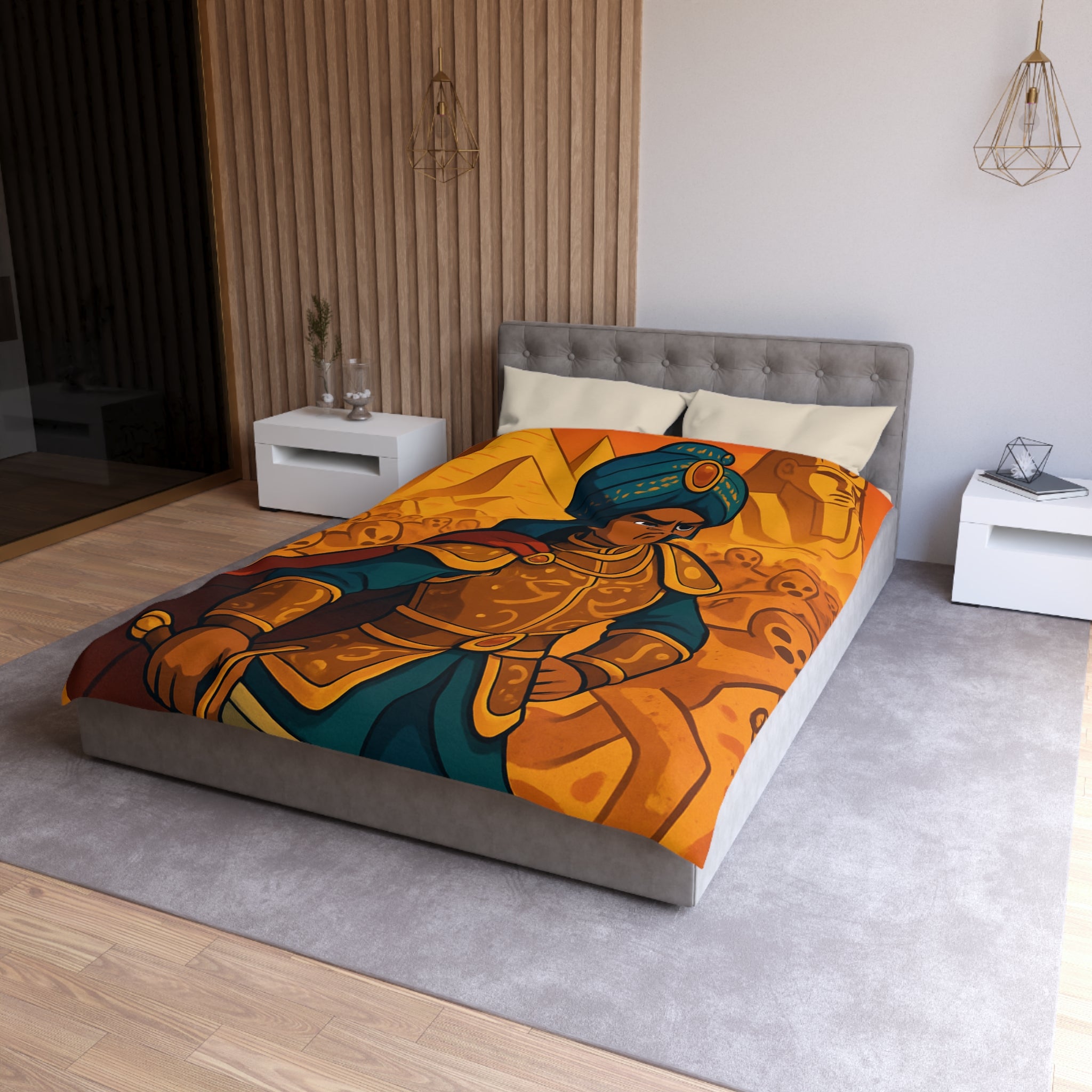 Housse de Couette Microfibre Design Artistique Moderne Décoration Chambre Confort Premium