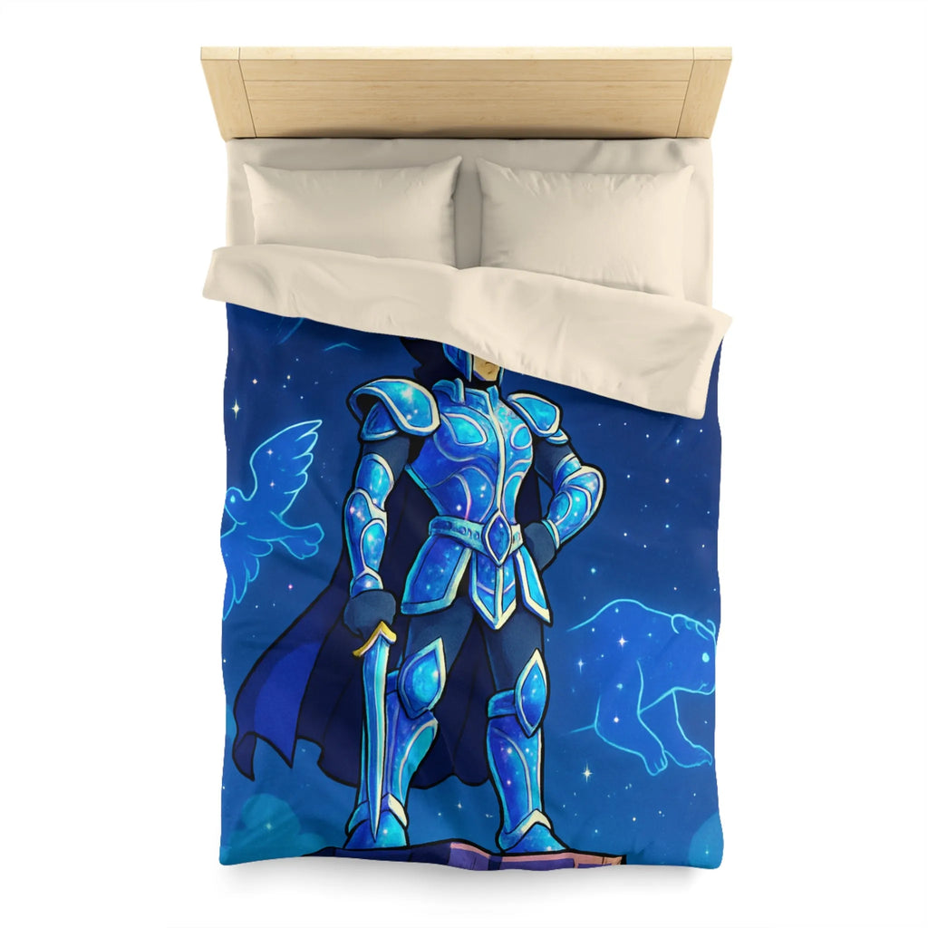 Housse de couette chevalier céleste avec constellations animales bleu nuit magique