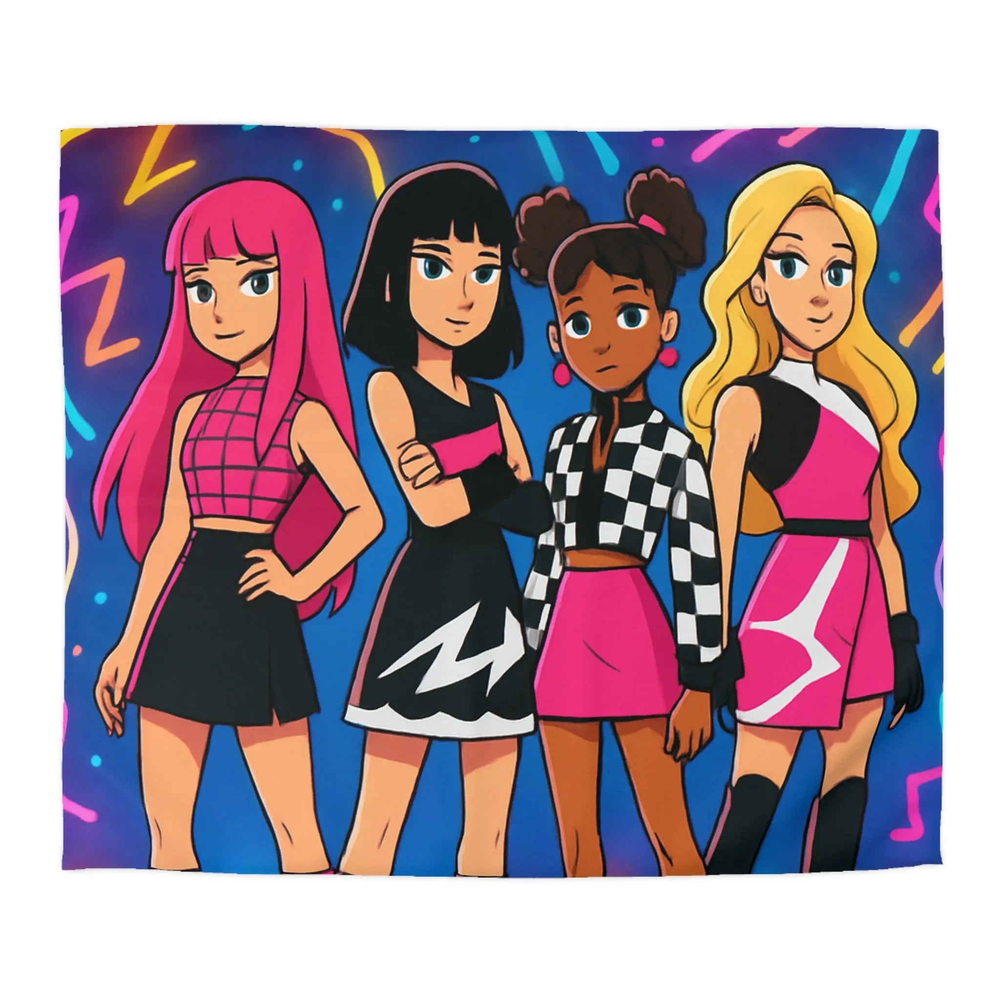 Housse de couette colorée avec un design moderne et des motifs géométriques éclatants