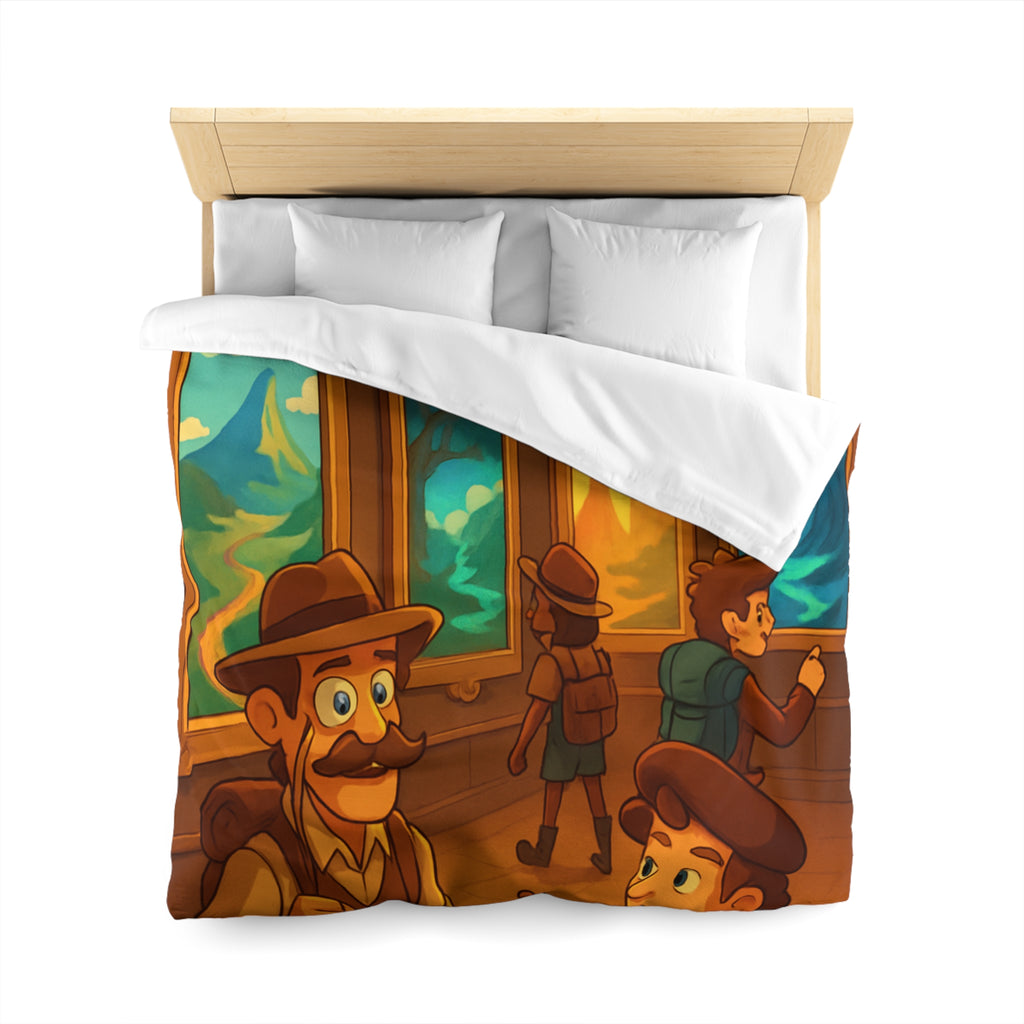 Housse de couette pour enfants avec aventure mystérieuse dans une galerie d'art