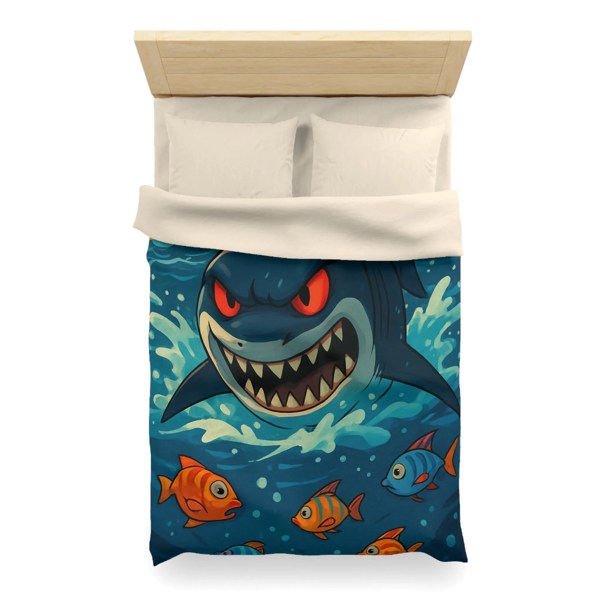 Housse de Couette Colorée aux Requins et Poissons pour Enfants Aventureux et Créatifs