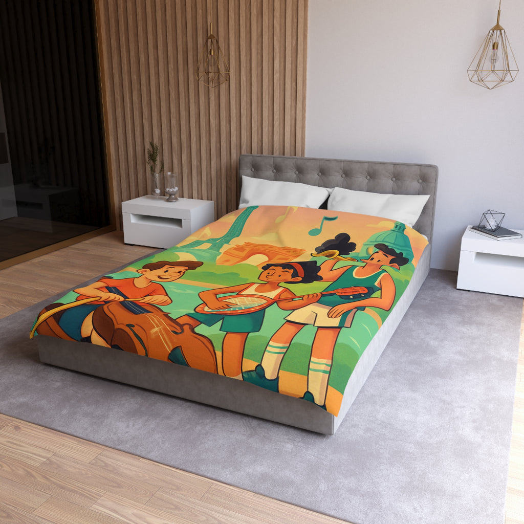 Housse de Couette Microfibre Illustration Unique Design Moderne Décoration Intérieure Raffinée