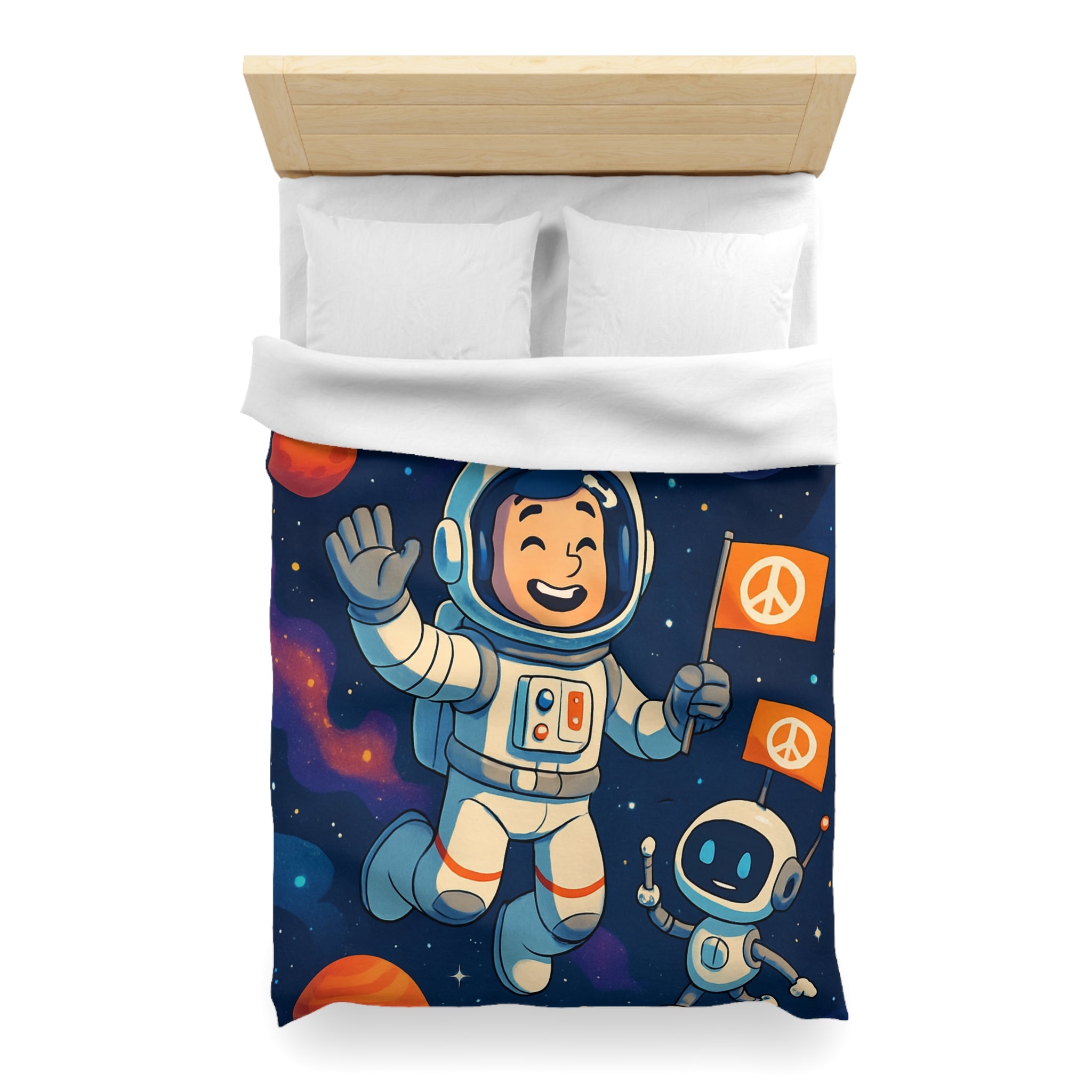 Housse de Couette Microfibre Motif Créatif Original Style Contemporain Chambre Élégante