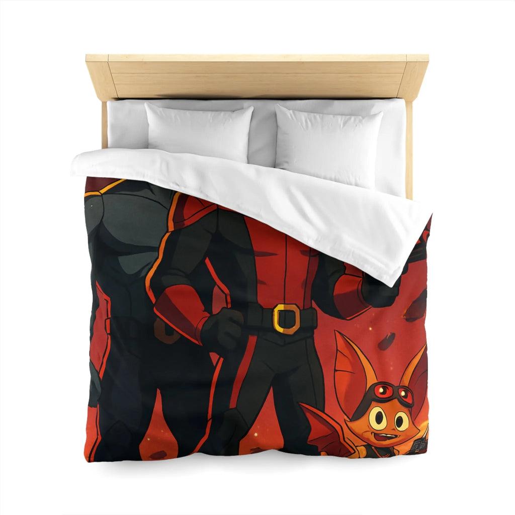 Housse de couette galactique avec héros cosmiques pour chambre d'enfant inspirante et colorée