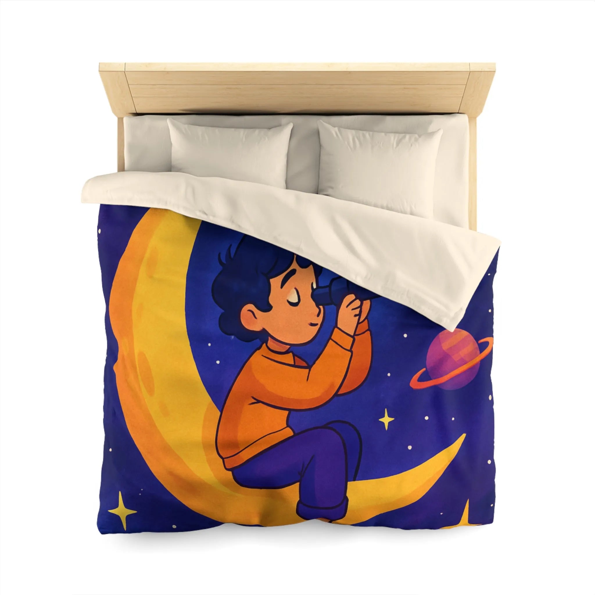 Envolez-vous avec notre housse de couette étoilée rêveuse et colorée pour enfants