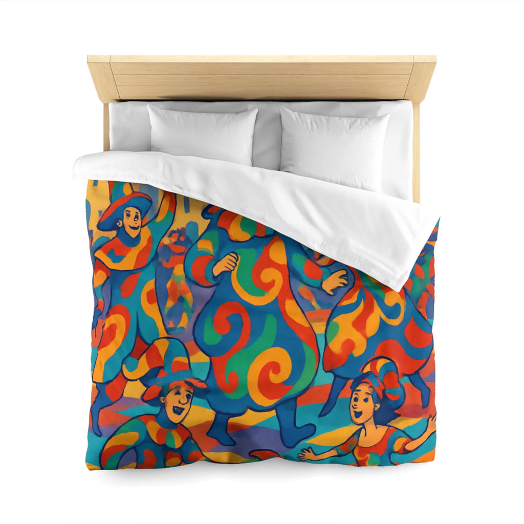 Housse de couette colorée avec motifs de carnaval vibrants pour ambiance festive et joyeuse