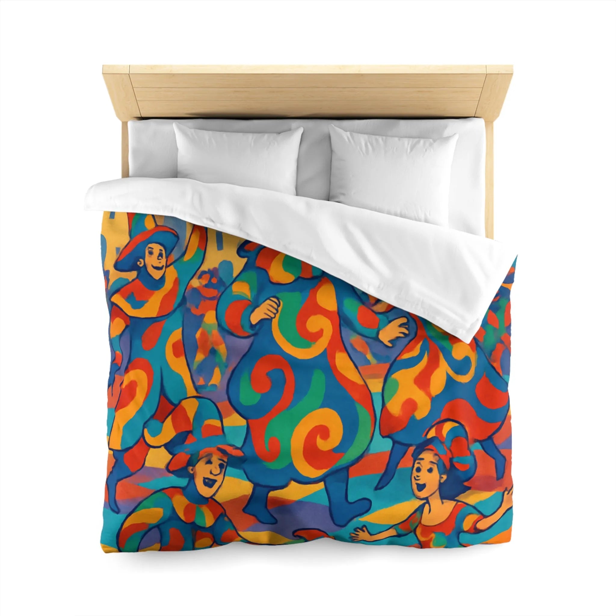 Housse de couette colorée avec motifs de carnaval vibrants pour ambiance festive et joyeuse