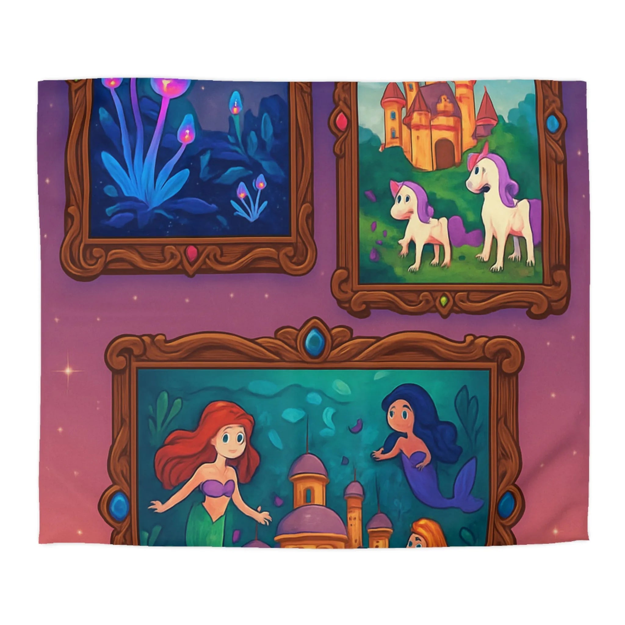 Housse de couette colorée inspirée de contes de fées avec motifs enchanteurs et magiques