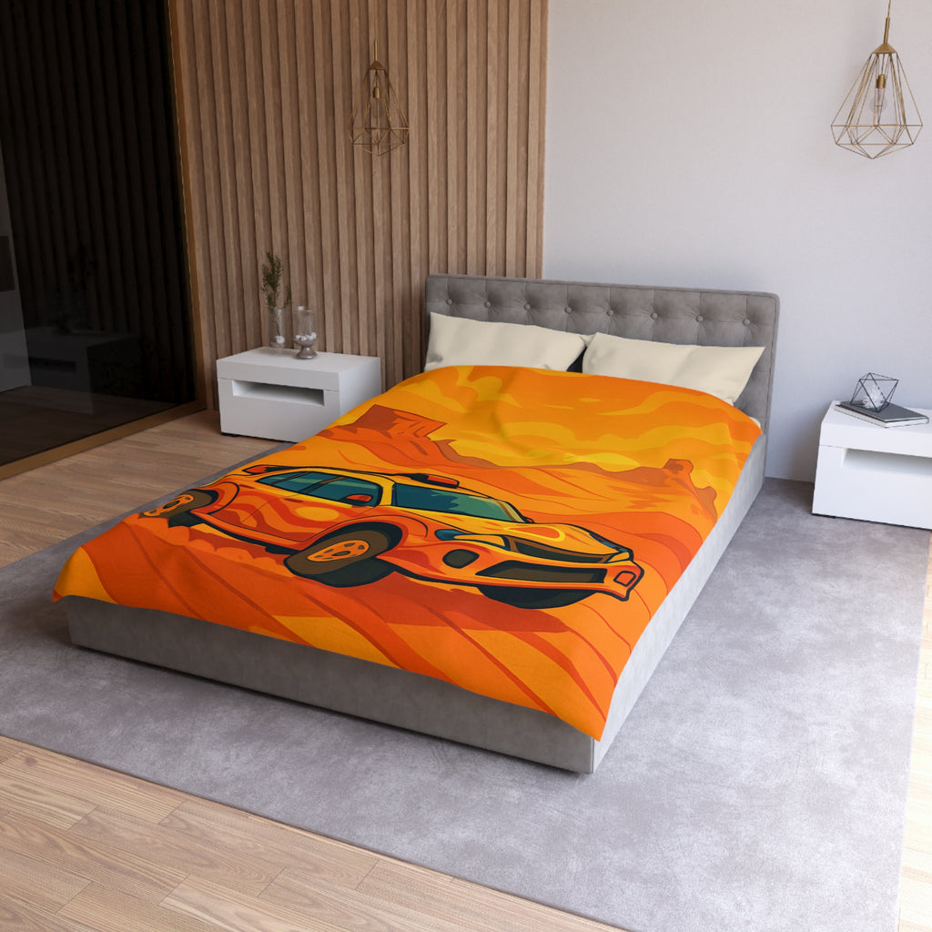 Housse de couette voiture dynamique désert orange ambiance aventure chaleur intense