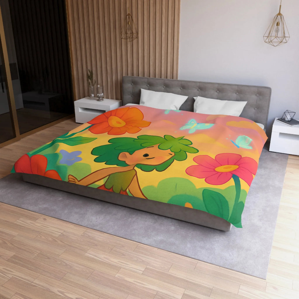 Enchantement floral coloré avec nuages et papillons parfait pour chambre d'enfant rêveuse