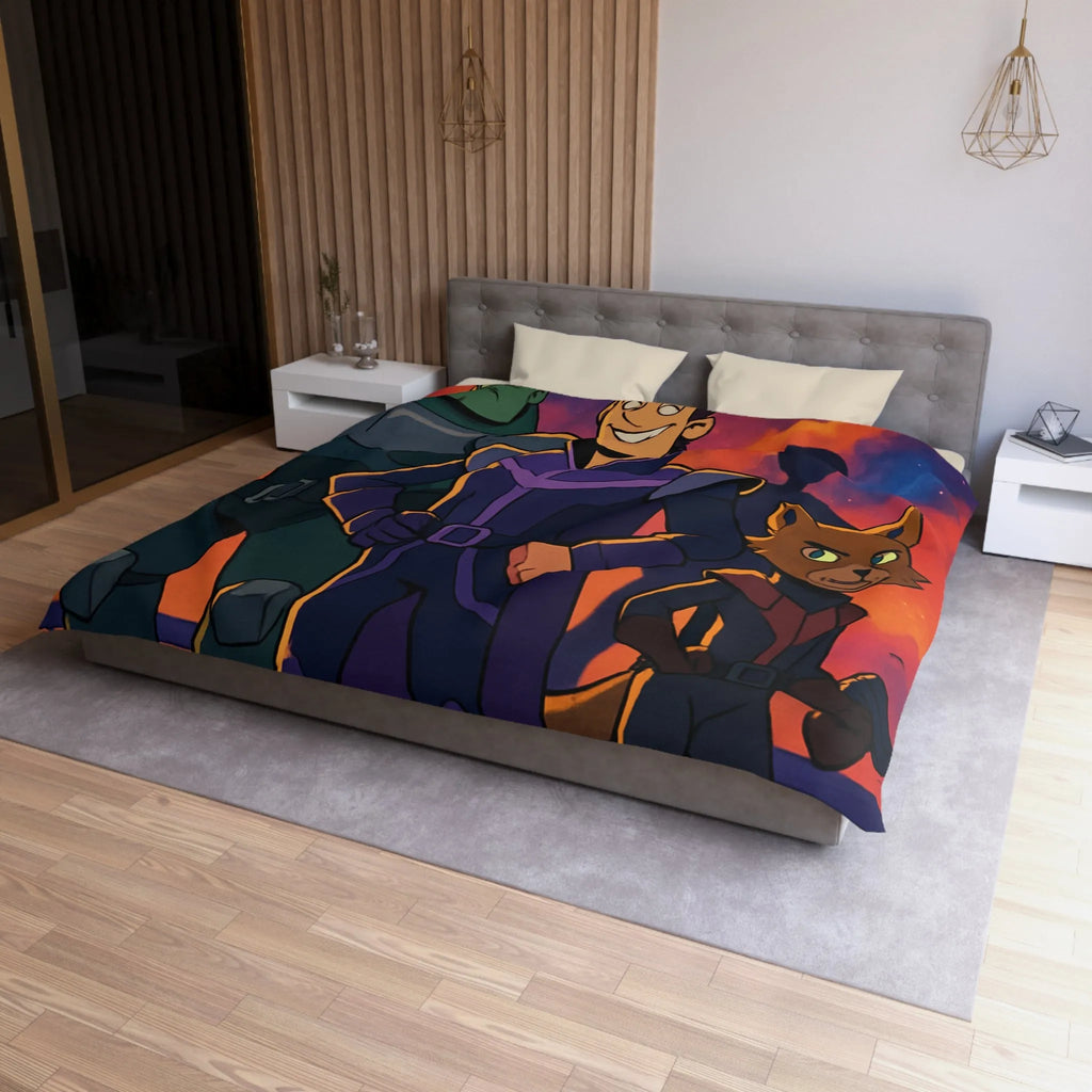 Housse de Couette Microfibre Art Graphique Contemporain Style Décoratif Chambre Tendance