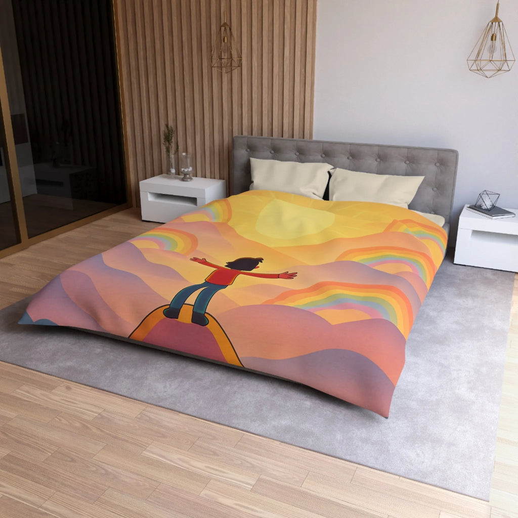 Housse de Couette Microfibre Art Graphique Contemporain Style Décoratif Chambre Tendance