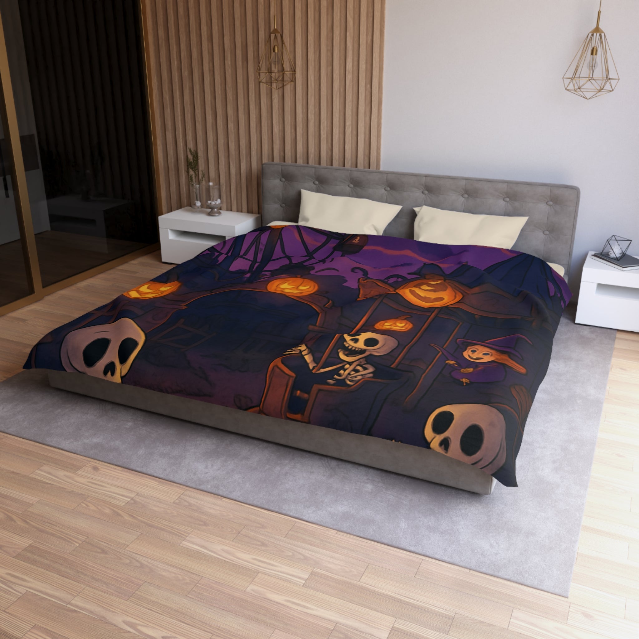 Housse de Couette Microfibre Motif Créatif Original Style Contemporain Chambre Élégante