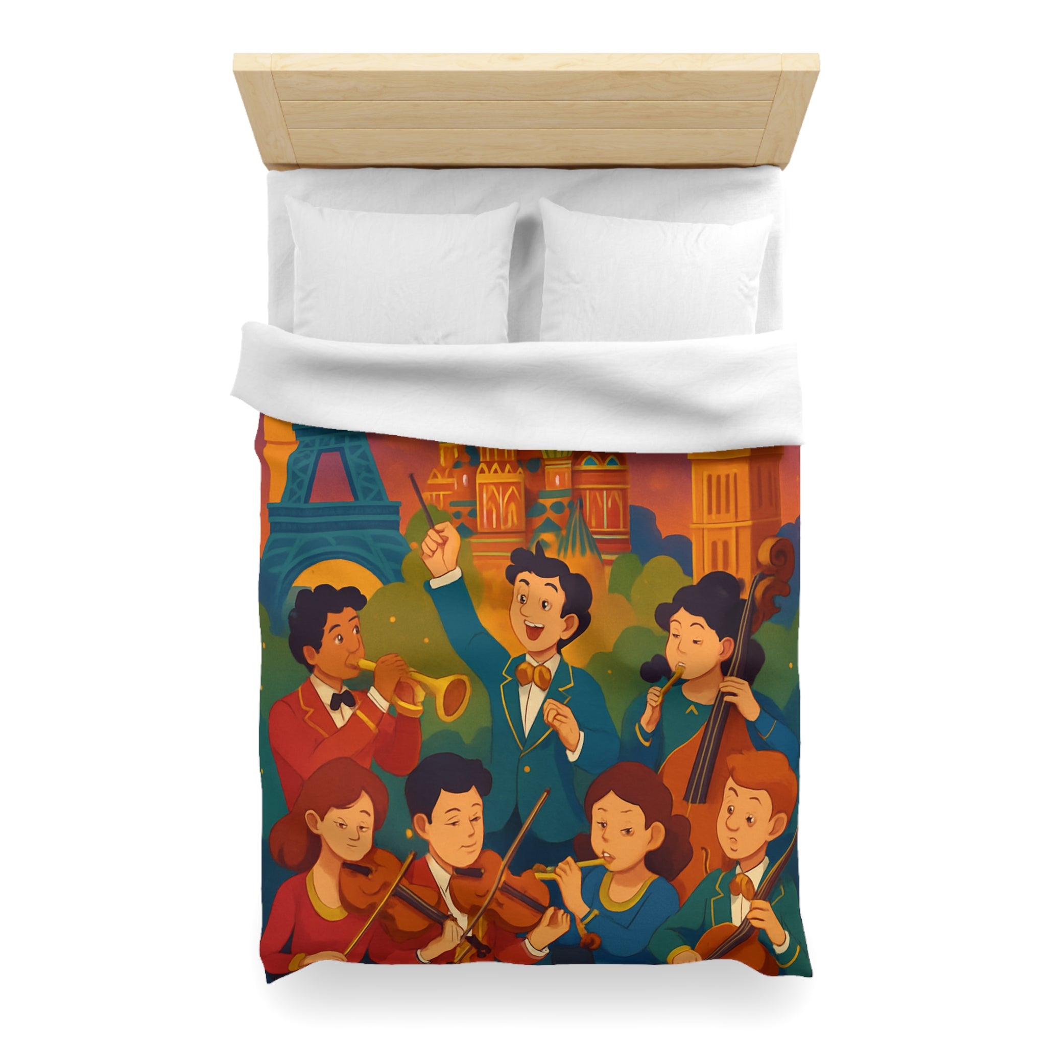 Housse de Couette Microfibre Motif Créatif Original Style Contemporain Chambre Élégante