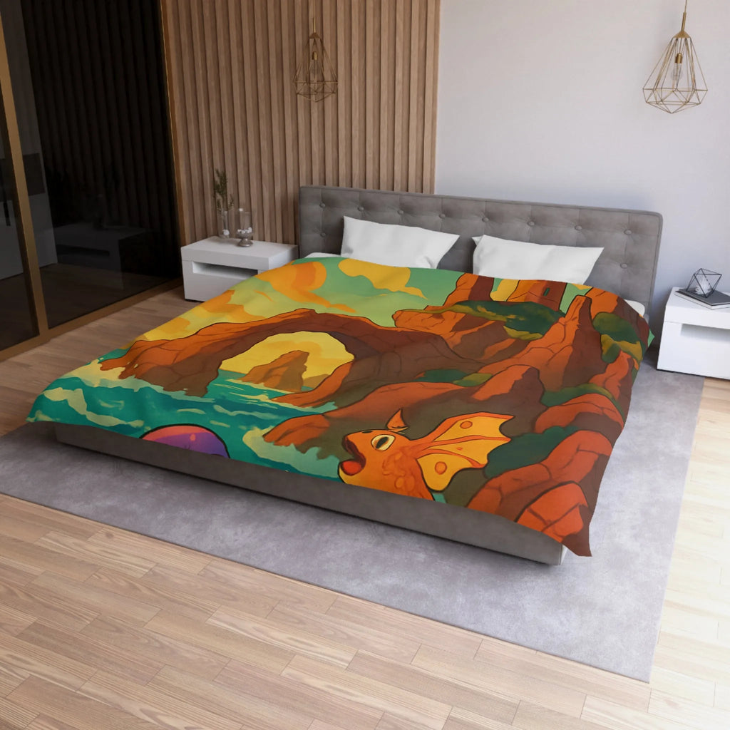 Fantastique peinture de poissons et dauphin avec phare sur fond de mer colorée