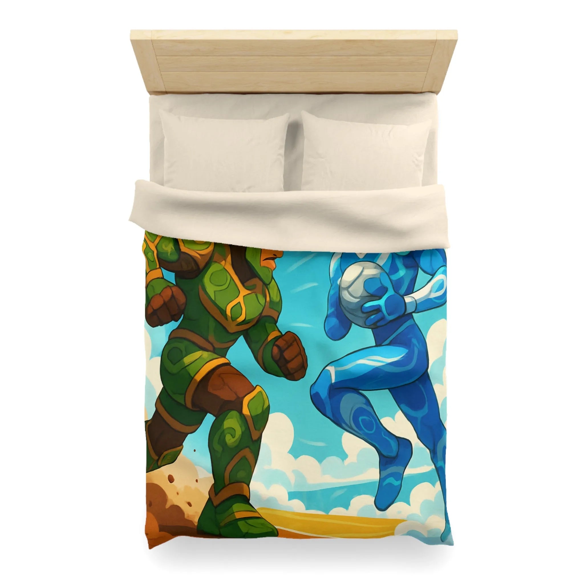 Énergie et Éléments Fusionnent dans un Duel Artistique Coloré pour Housse de Couette