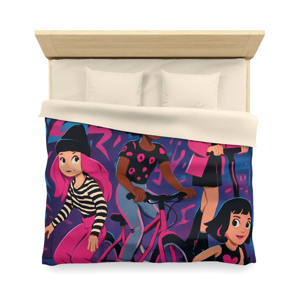 Housse de Couette Microfibre Art Graphique Contemporain Style Décoratif Chambre Tendance