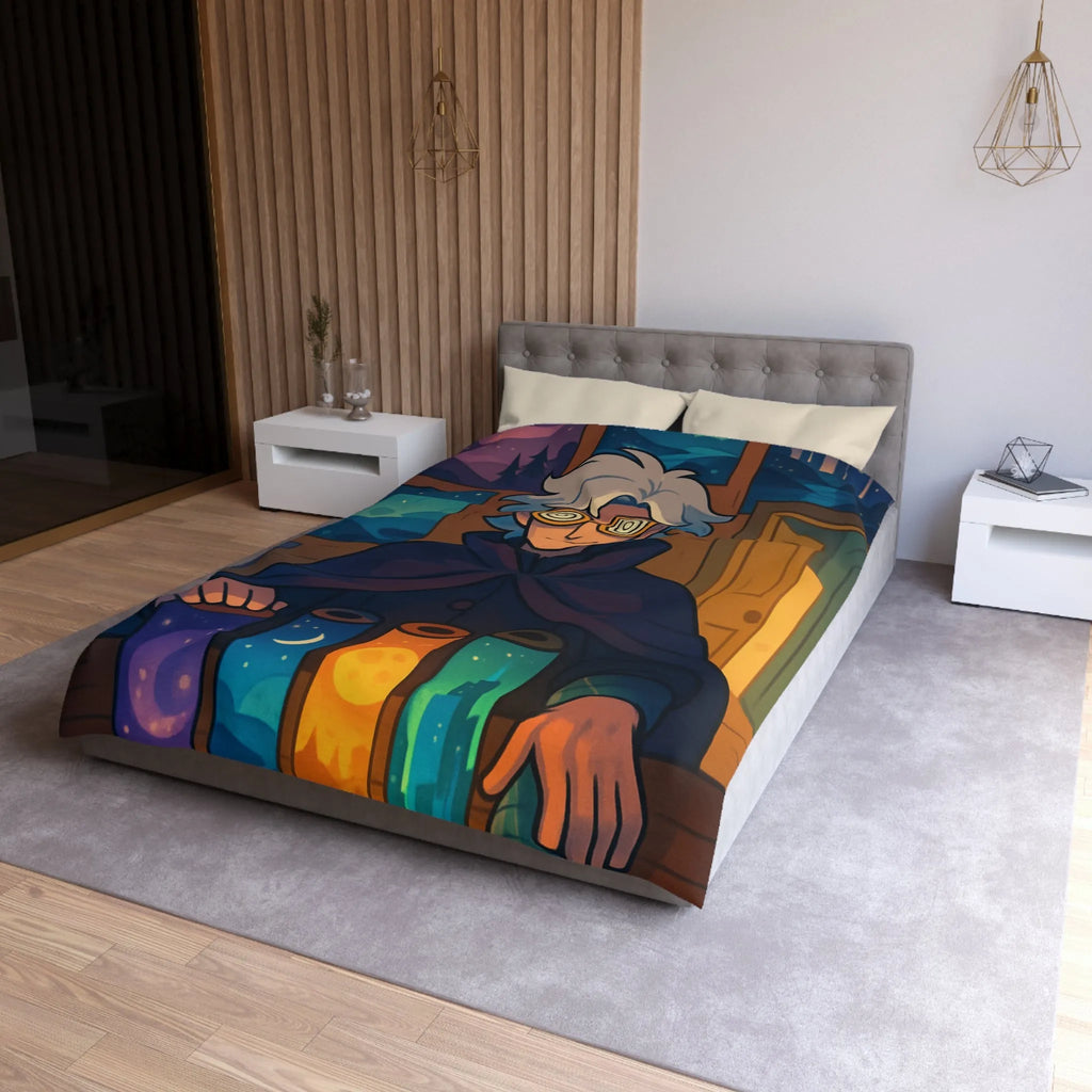 Housse de couette magique avec design nocturne sur fond de lune et étoiles