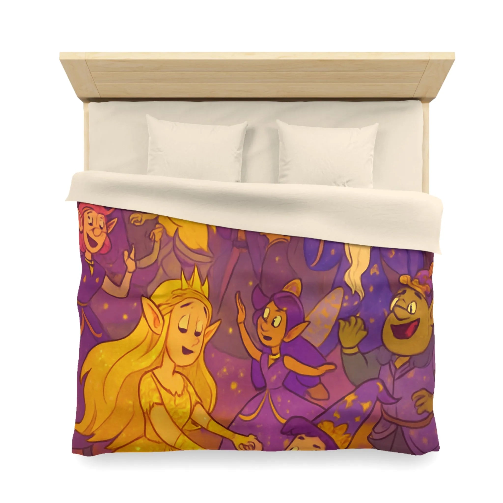 Housse de Couette Féerique avec Elfe dans une Scène de Fête Magique Enchantée