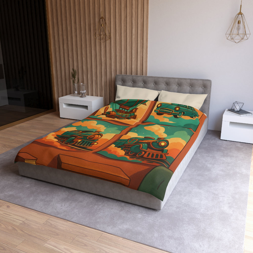 Housse de Couette Microfibre Design Artistique Moderne Décoration Chambre Confort Premium