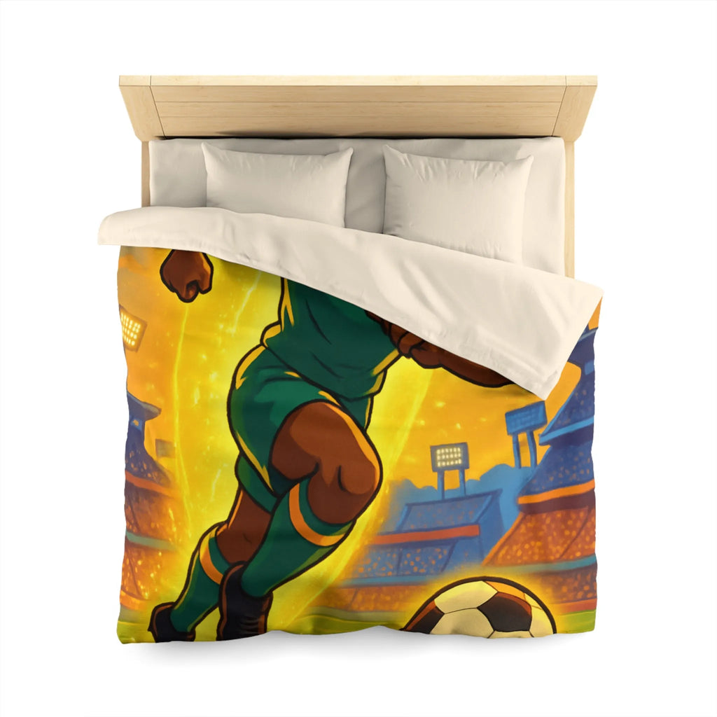 Housse de Couette Inspirée Footballeur Dessin Animé Dynamique pour Chambre de Supporter Passionné