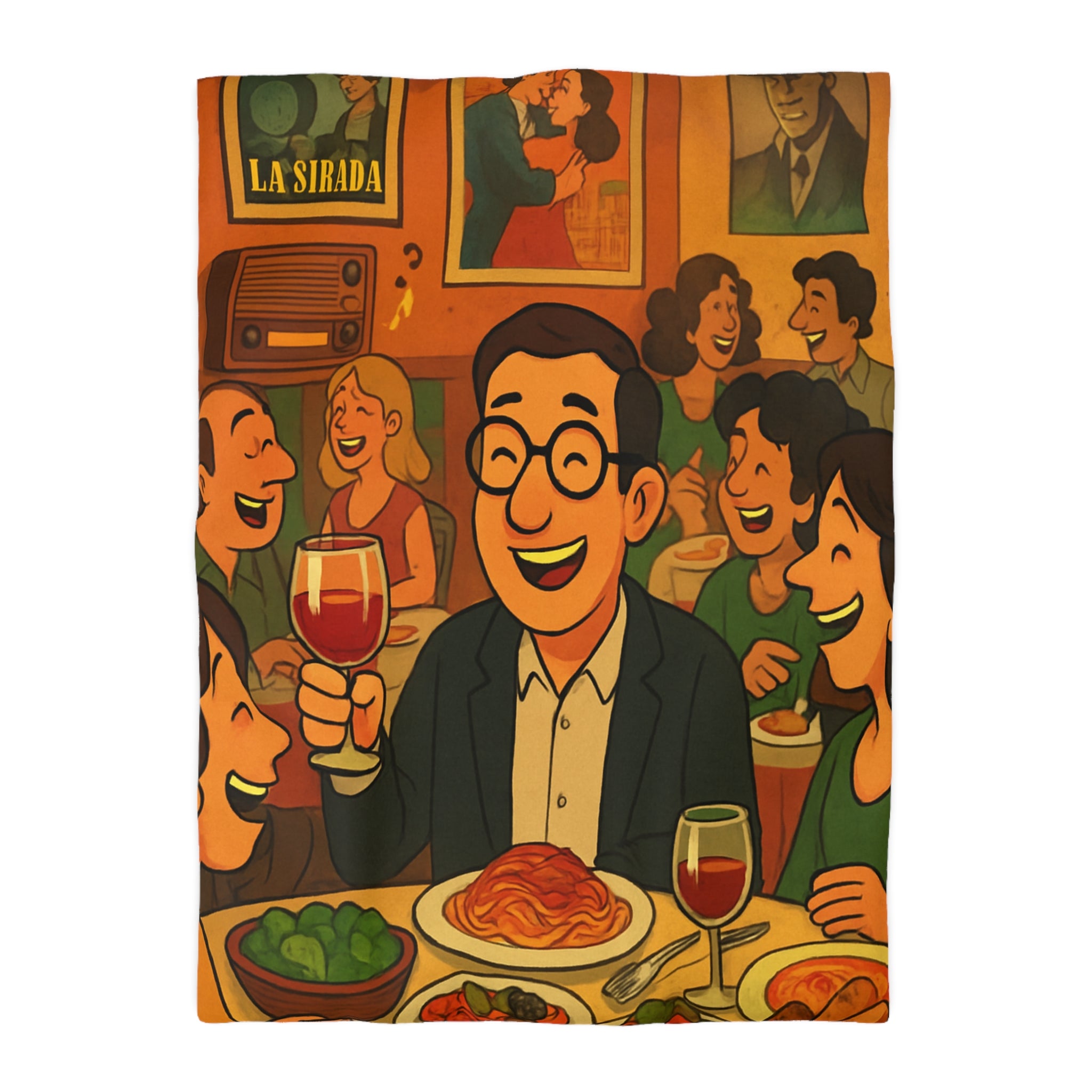 Housse de Couette Microfibre Illustration Unique Design Moderne Décoration Intérieure Raffinée