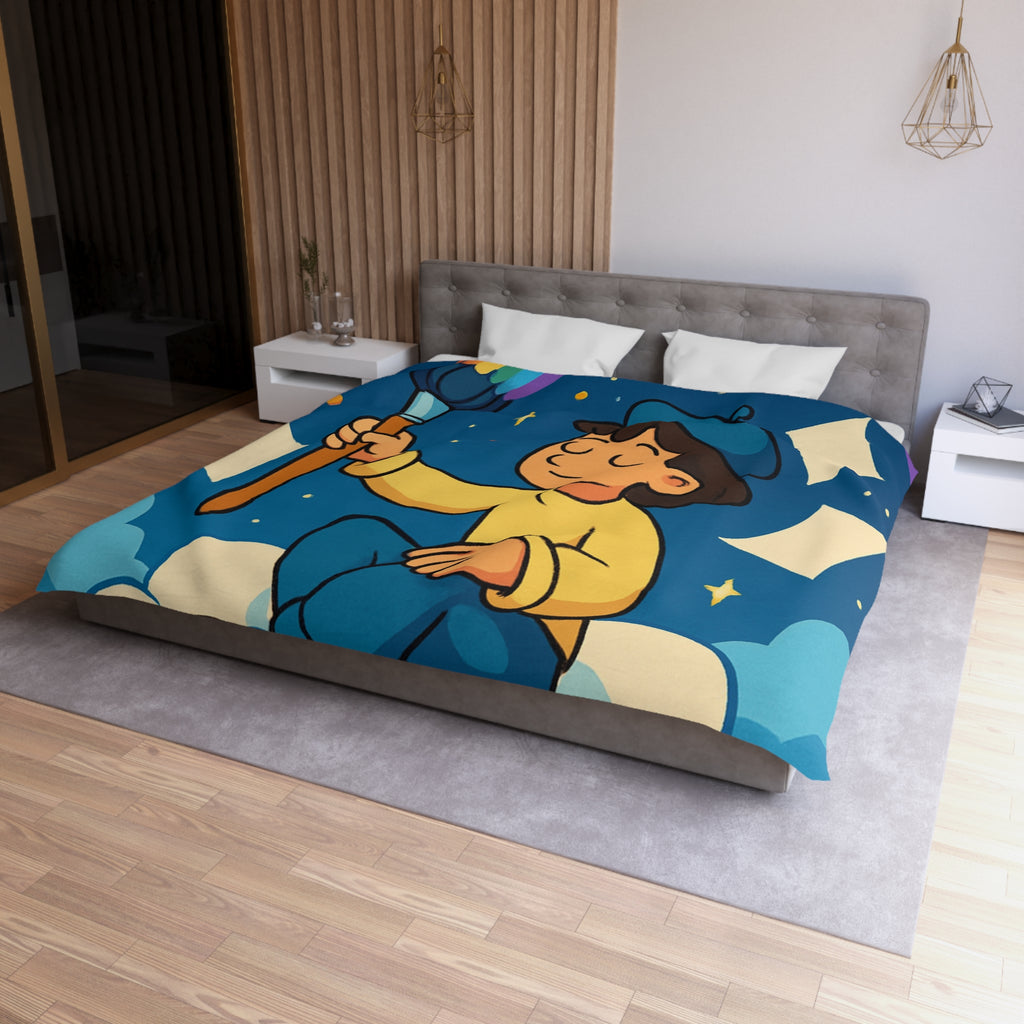 Housse de Couette Microfibre Illustration Unique Design Moderne Décoration Intérieure Raffinée