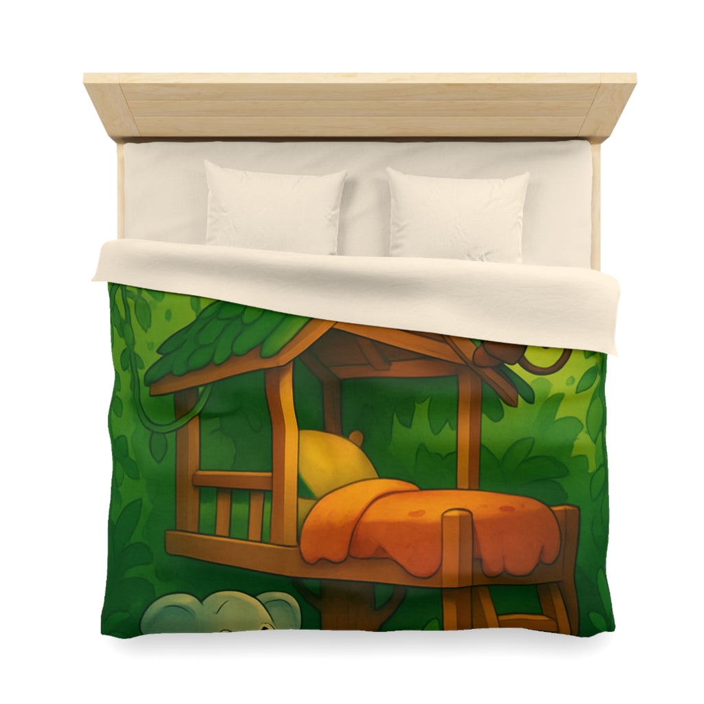 Jolie housse de couette avec animaux de la jungle pour chambre d'enfant colorée