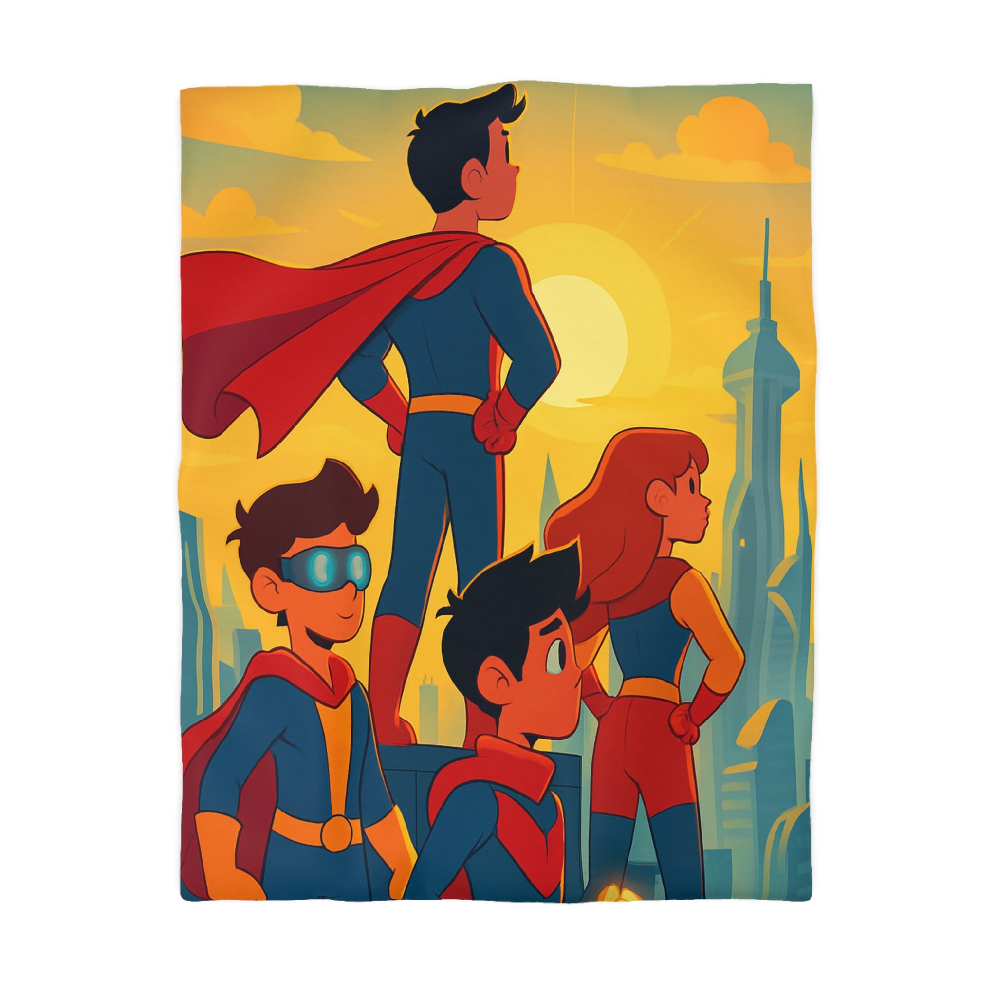 Housse de Couette Microfibre Illustration Unique Design Moderne Décoration Intérieure Raffinée