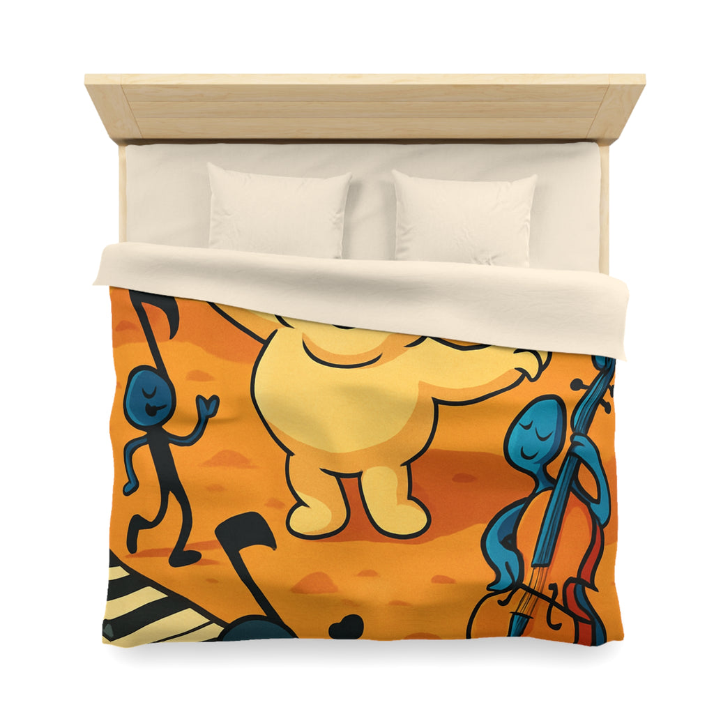 Housse de Couette Musicale Enfantine avec Chef d'Orchestre et Musiciens Fantaisistes