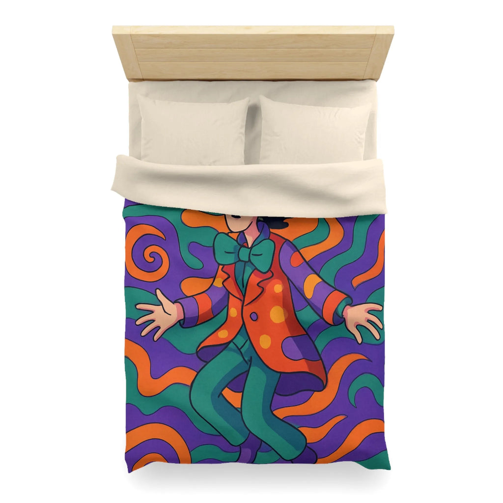 Housse de couette colorée avec motif psychédélique inspirant créativité et détente pour chambre cosy