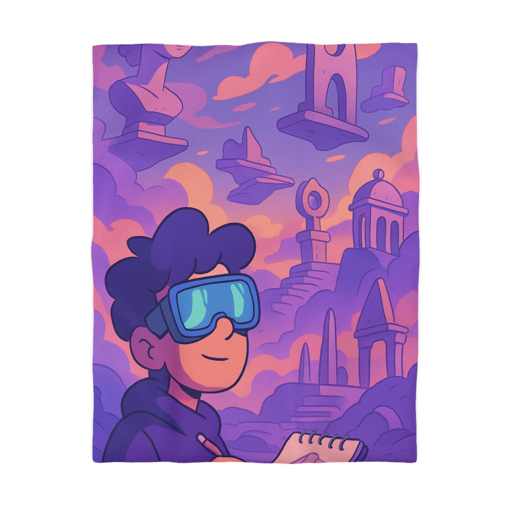 Housse de Couette Microfibre Design Artistique Moderne Décoration Chambre Confort Premium