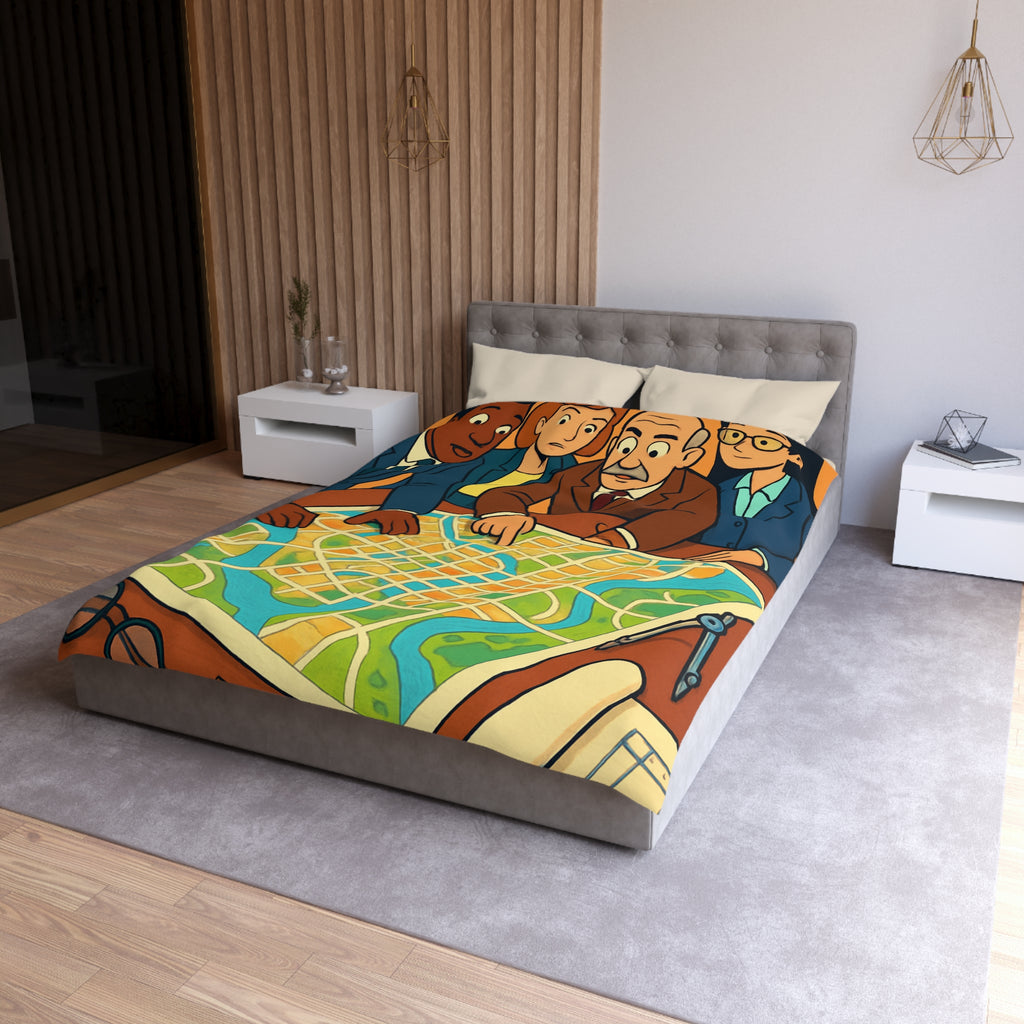 Housse de Couette Microfibre Design Artistique Moderne Décoration Chambre Confort Premium